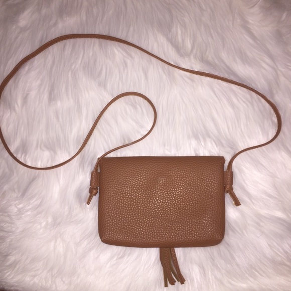 Small faux leather brown crossbody purse - Picture 2 of 3